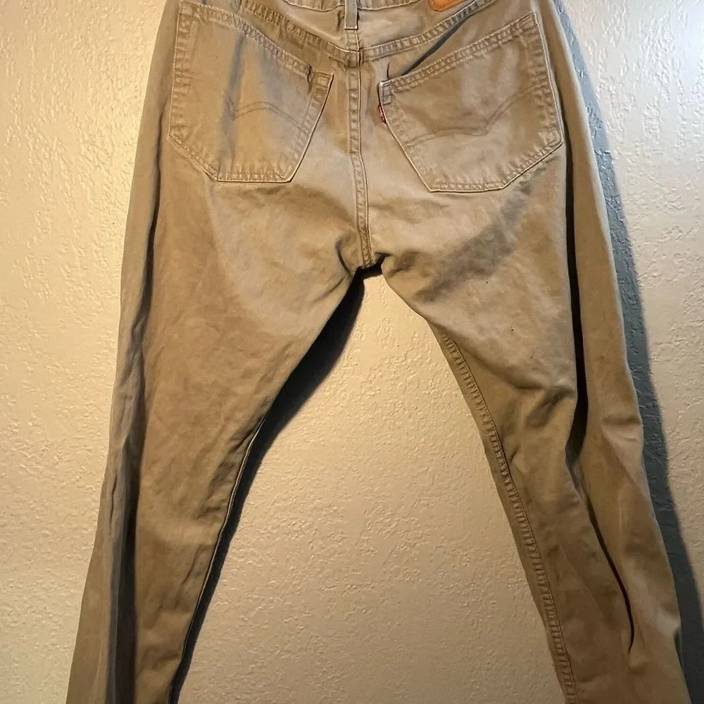 Y2K Classic Levi's 511 Tan Chinos Pants Straight Leg Tapered Retro Premium 36X30 - Picture 9 of 9